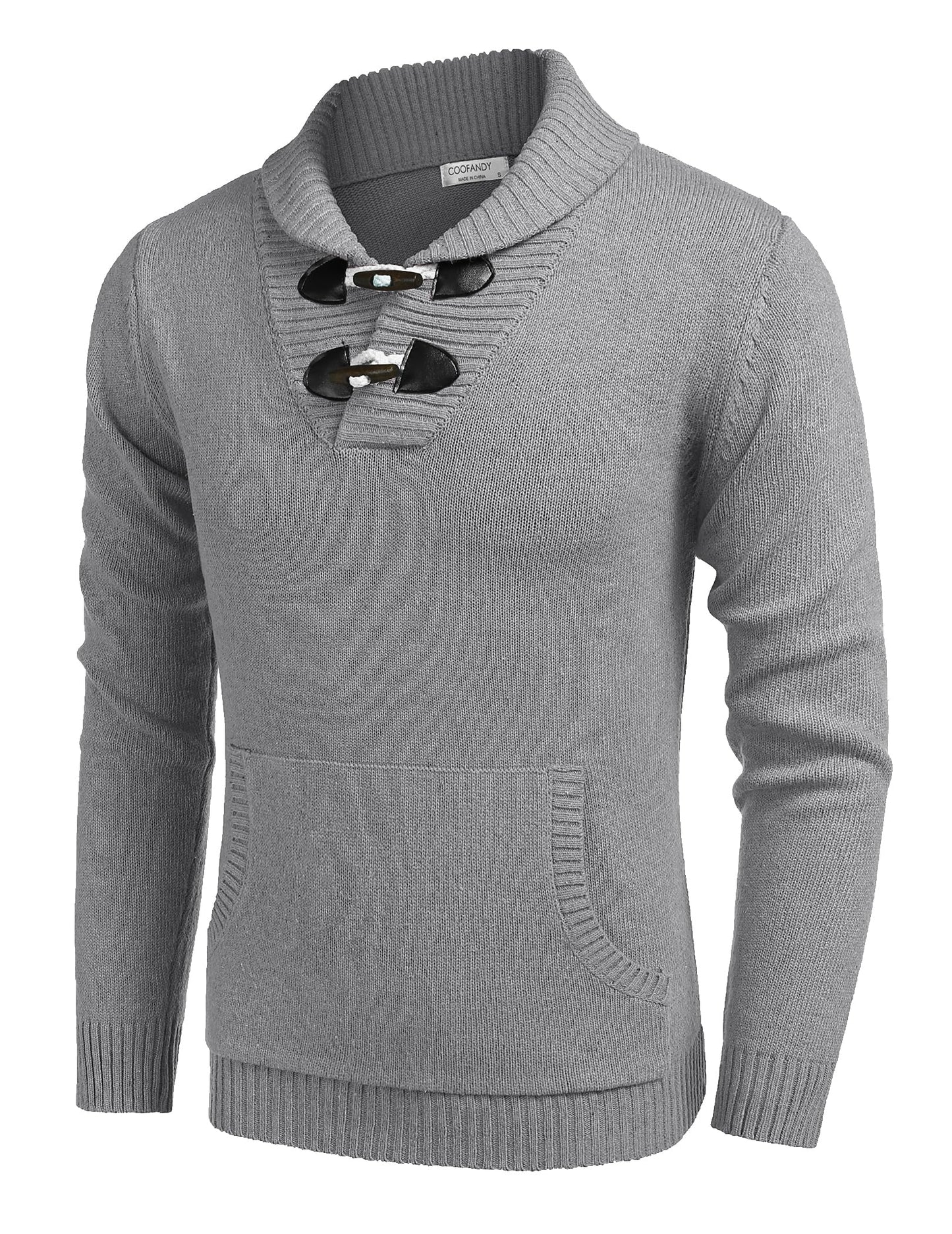EBXN Men's Shawl Collar Pullover Sweater