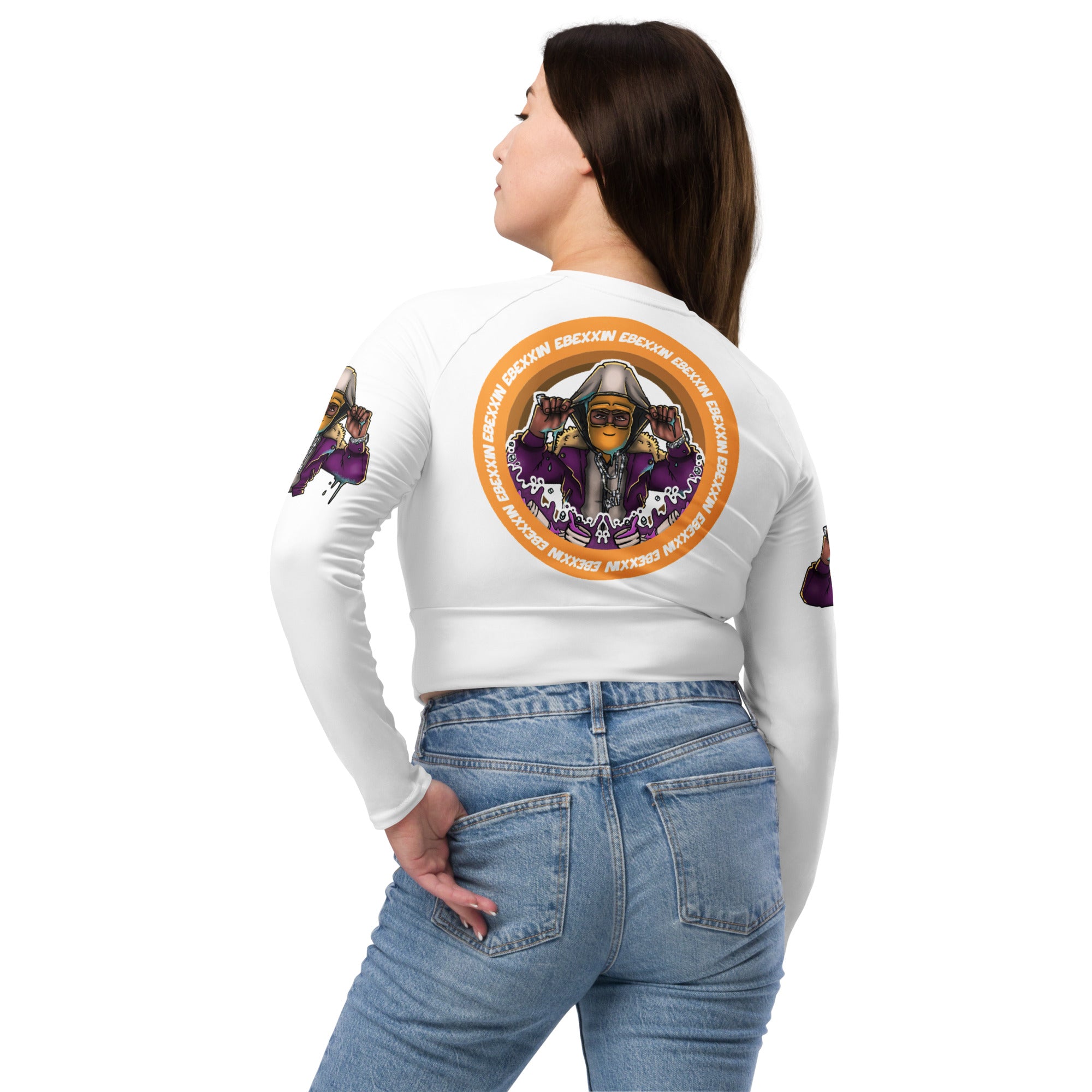 Recycled long-sleeve crop top