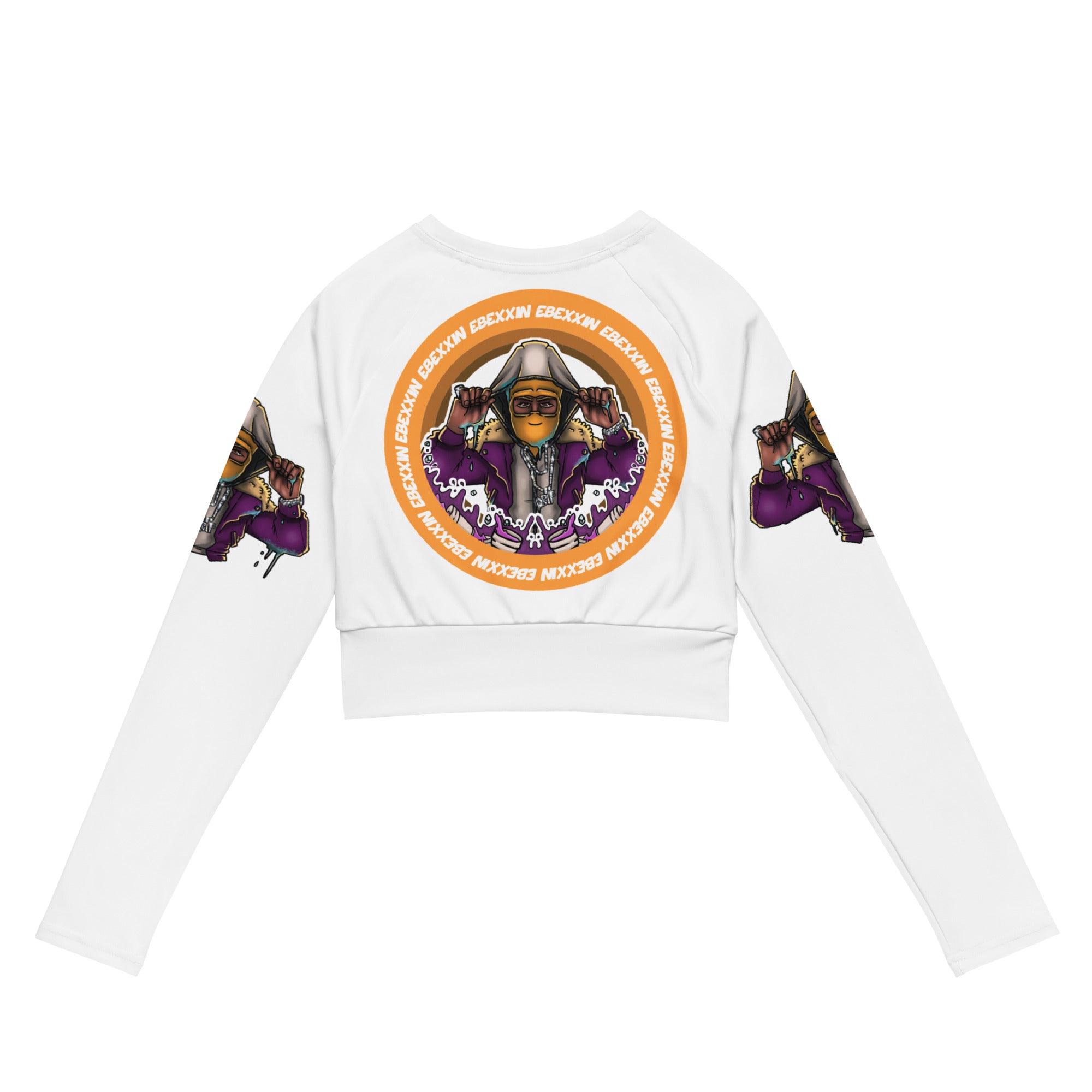 Recycled long-sleeve crop top